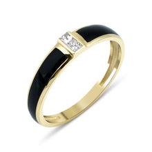 Load image into Gallery viewer, Double Princess Diamond Enamel Ring for Women
