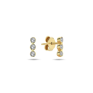 Minimal Bezel Diamond Stud Earrings