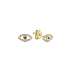 Diamond Evil Eye Stud Earrings