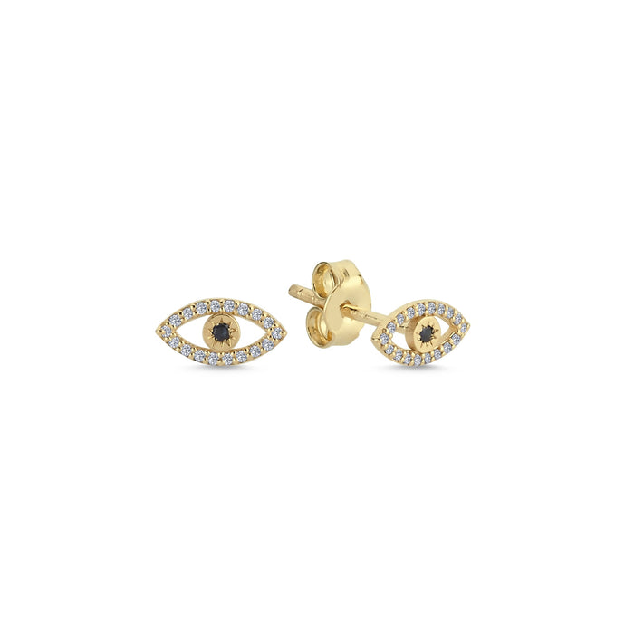 Diamond Evil Eye Stud Earrings