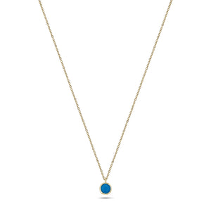 Solitaire Turquoise Bezel Necklace