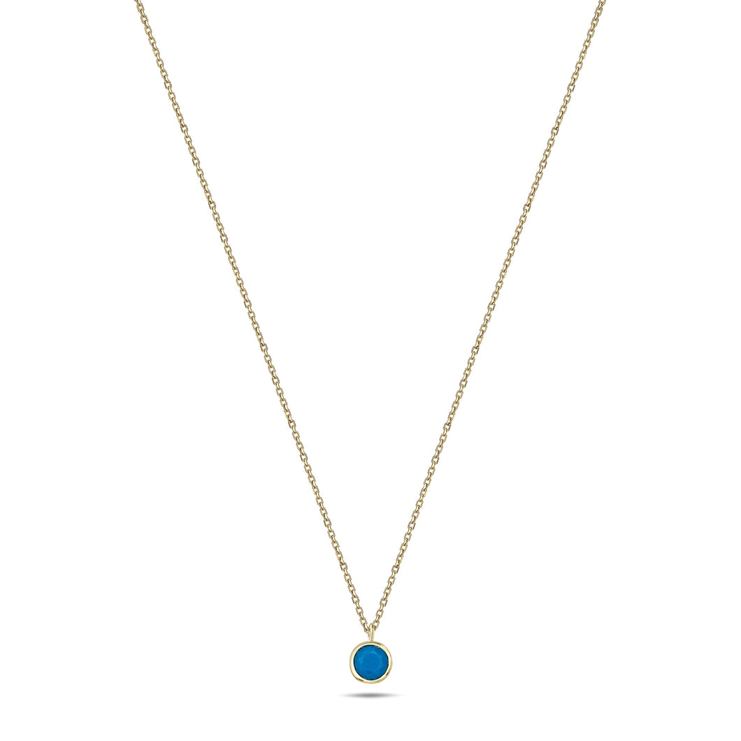 Solitaire Turquoise Bezel Necklace