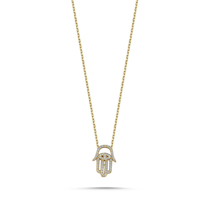 Diamond Hamsa Hand Necklace