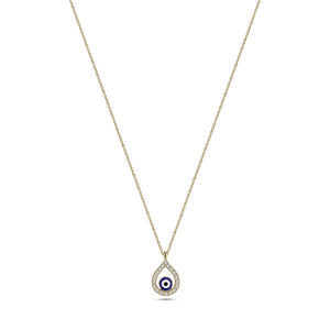 Pave Diamond Evil Eye Necklace