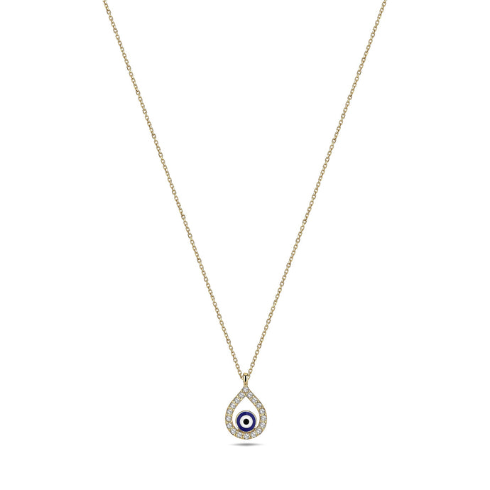 Pave Diamond Evil Eye Necklace