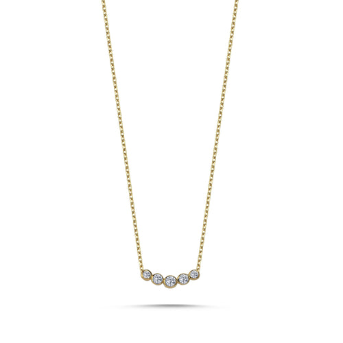 Bezel Diamond Curvy Necklace