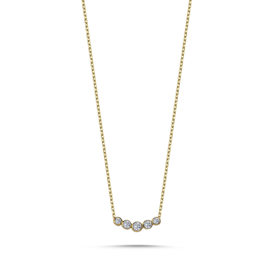 Bezel Diamond Curvy Necklace