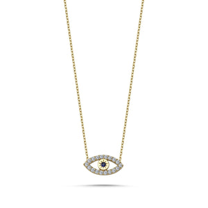 14k Diamond Evil Eye Necklace