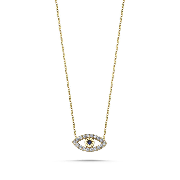 14k Diamond Evil Eye Necklace