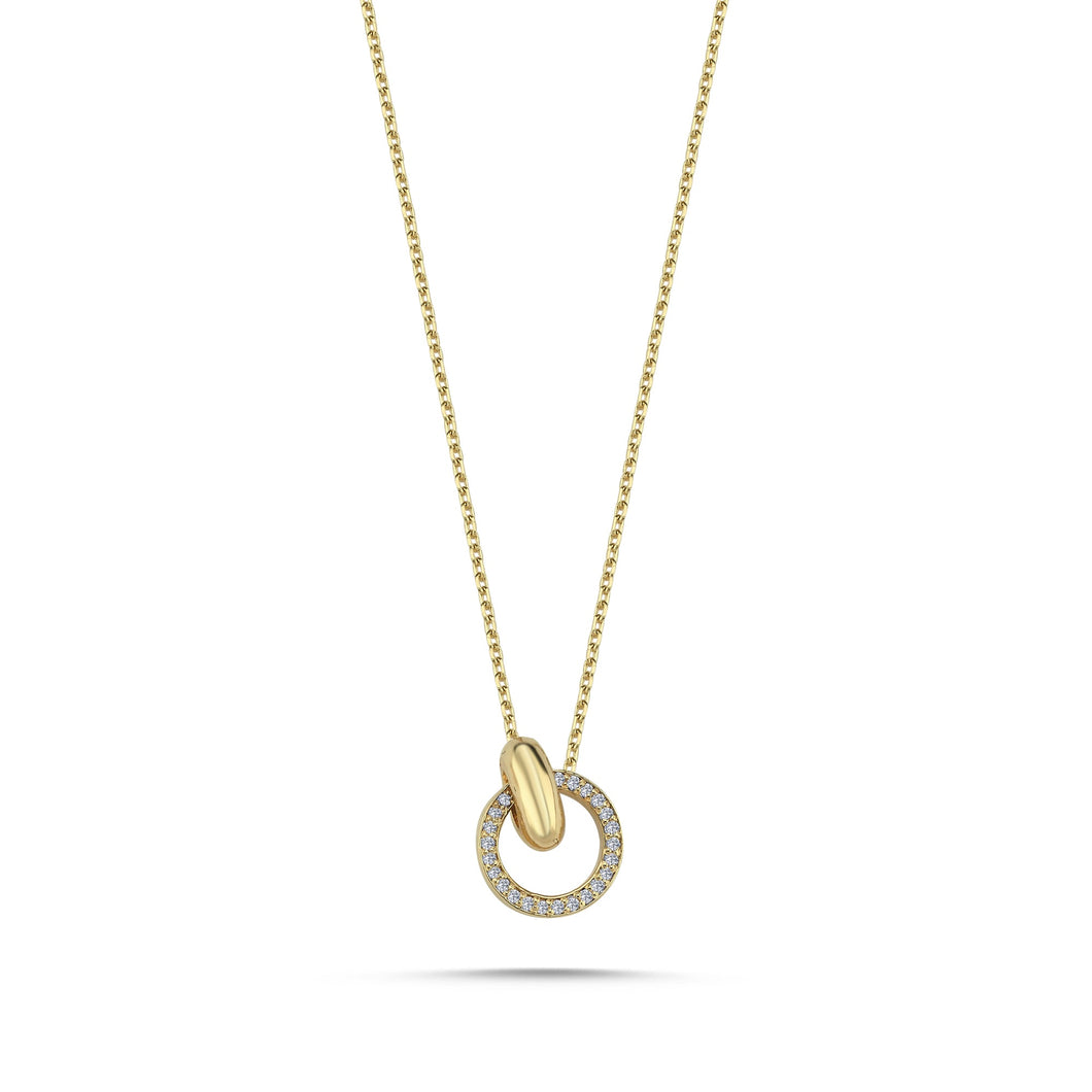 Diamond Open Circle Necklace