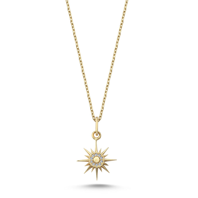 14k Gold Northstar Necklace with Diamond