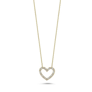 Baguette Diamond Heart Necklace