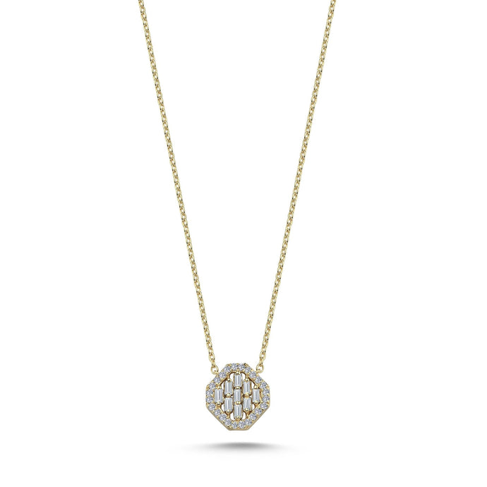 Baguette Diamond Square Necklace