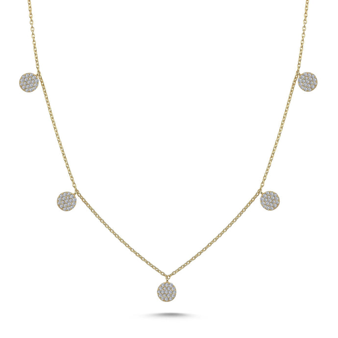 Small Circle Necklace with Pave Diamond