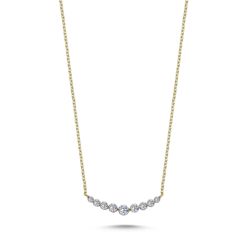 Floating Diamond Curvy Necklace