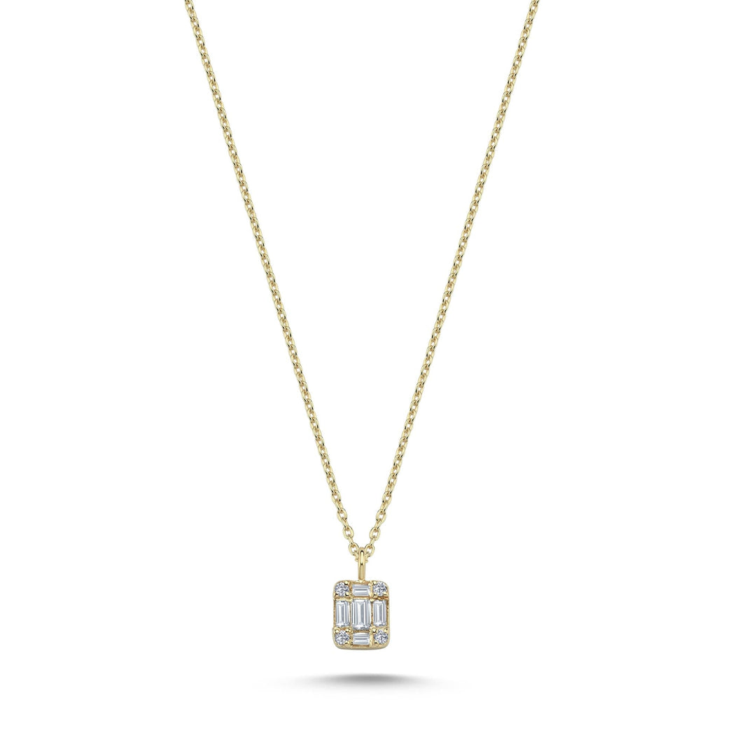 Minimalist Diamond Square Necklace