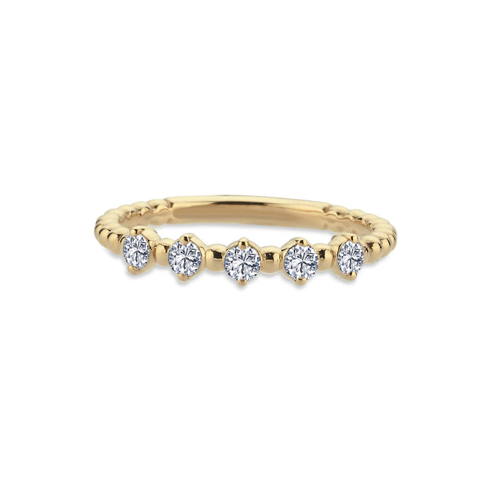 5 Diamond Wedding Ring in 14k Gold