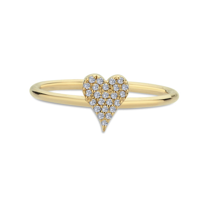 Pave Diamond Heart Ring