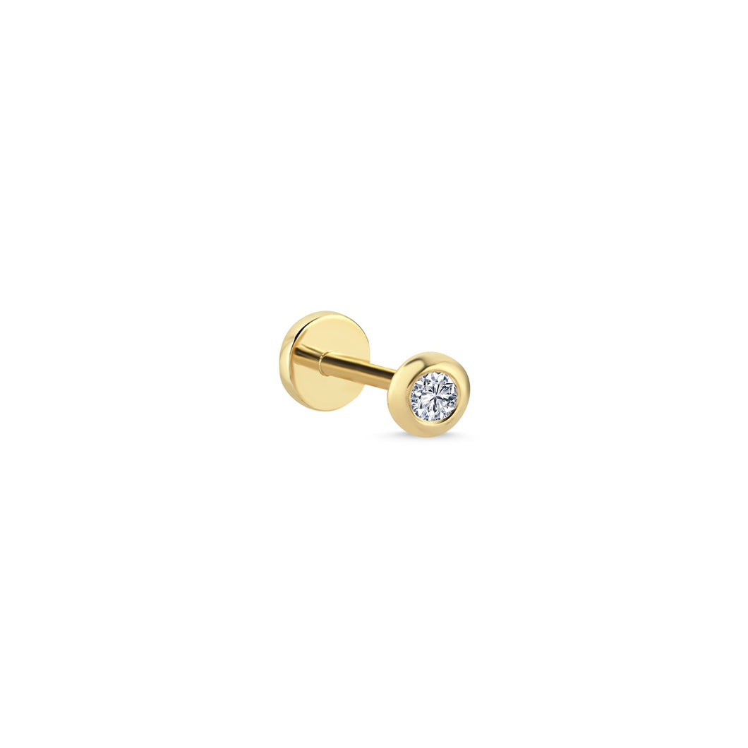 Bezel Diamond Tragus Earrings