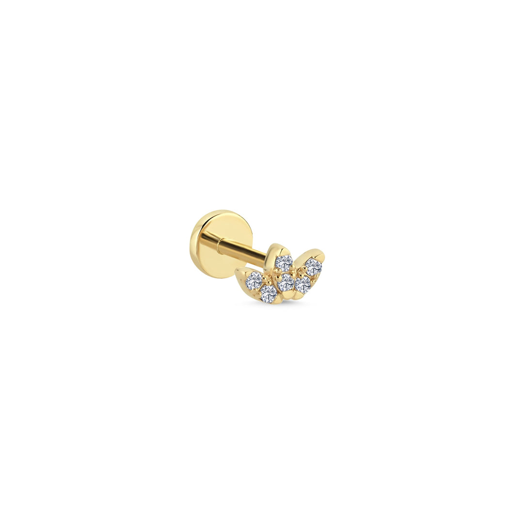 14k Gold Diamond Tragus Earrings