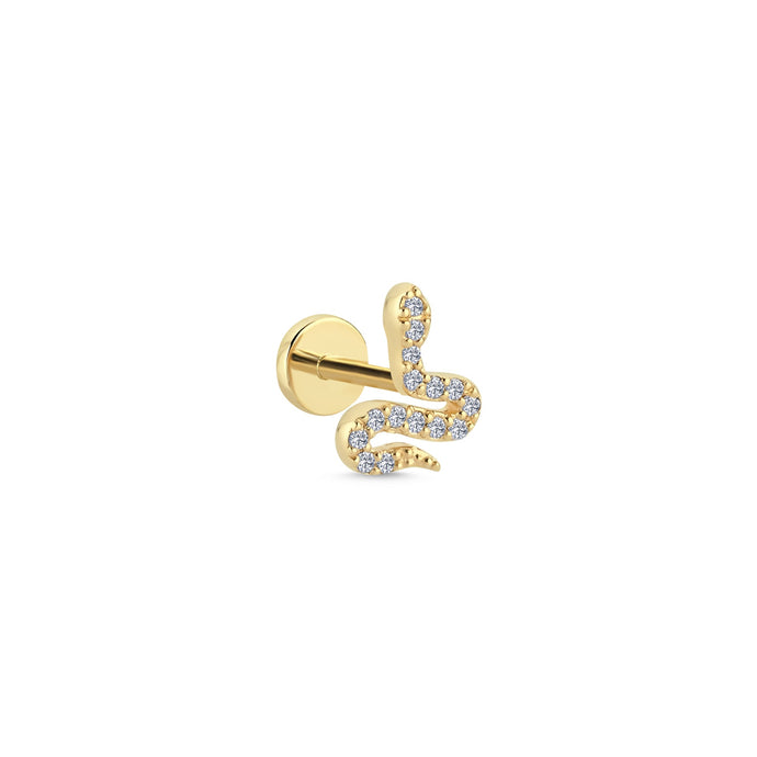 Diamond Snake Tragus Earrings