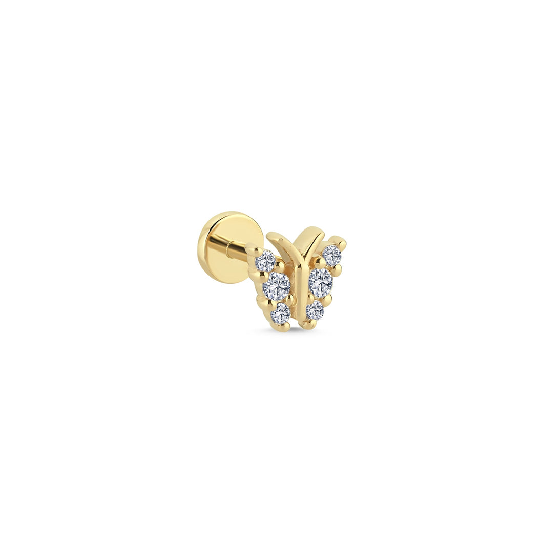 Diamond Butterfly Tragus Earrings