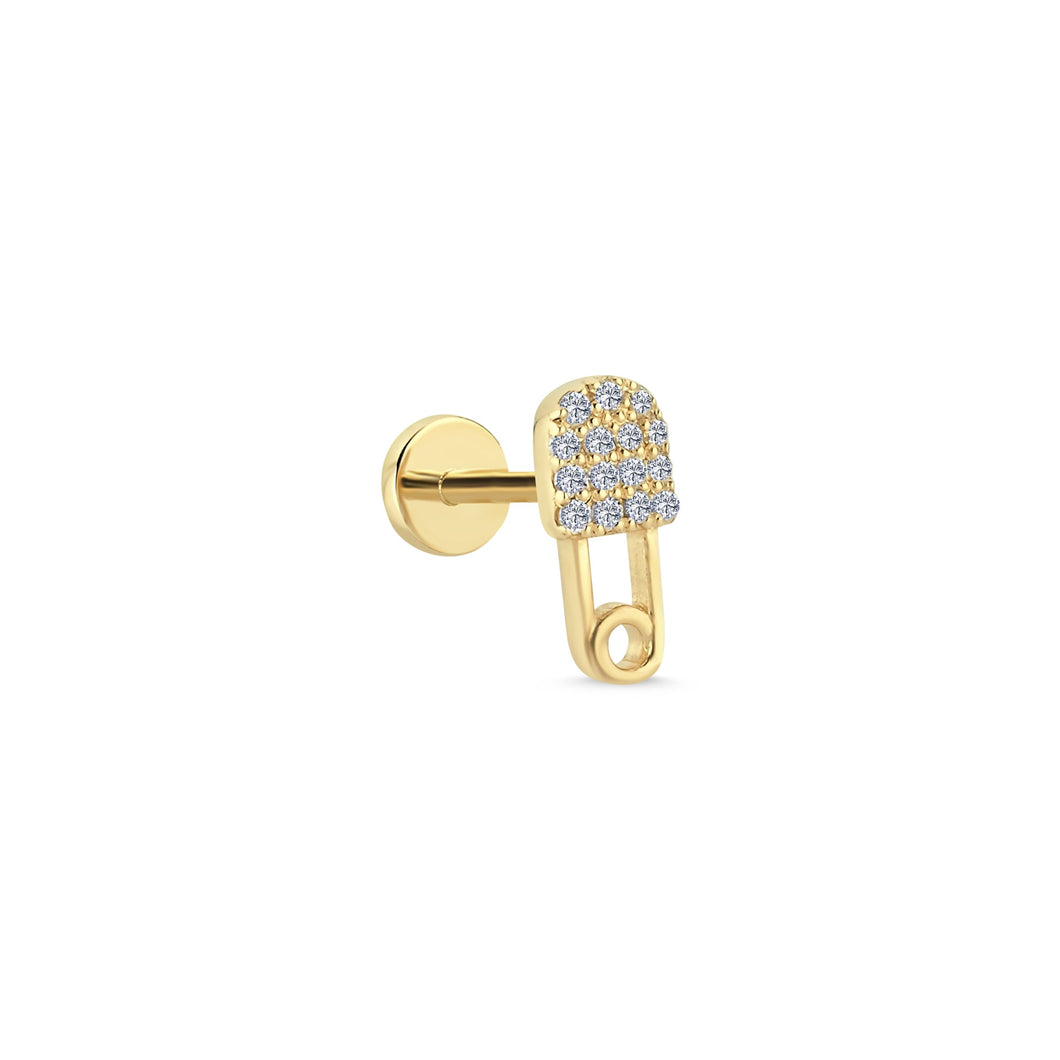 Diamond Padlock Tragus Earrings