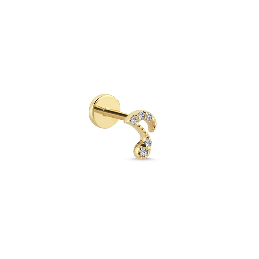 Diamond Question Mark Tragus Earrings