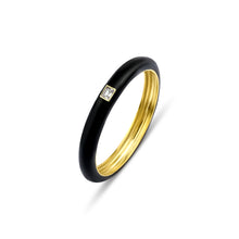 Load image into Gallery viewer, Single Baguette Diamond Enamel Stack Ring
