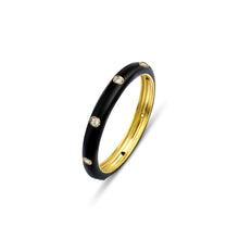 Load image into Gallery viewer, Station Round Diamond Enamel Ring in Solid Gold
