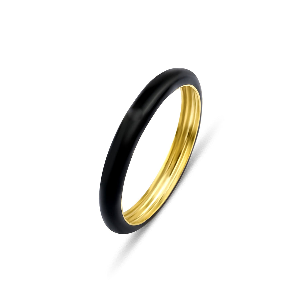 Colorful Enamel Band Ring in 14k Solid Gold