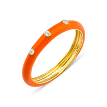 Load image into Gallery viewer, Diamond Orange Color Enamel Full Eternity Band Ring
