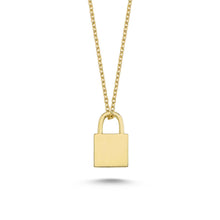 Load image into Gallery viewer, Dainty Gold Padlock Charm Necklace in Gold
