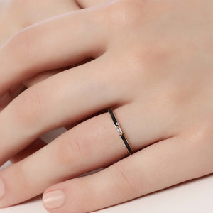 14K Solid Gold Diamond Enamel Ring For Women - Jewelryist