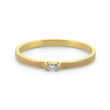 Load image into Gallery viewer, 14K Solid Gold Diamond Enamel Ring For Women - Jewelryist
