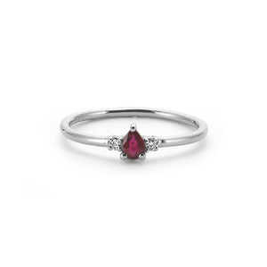 14K Solid Gold Diamond Ruby Ring For Women - Jewelryist