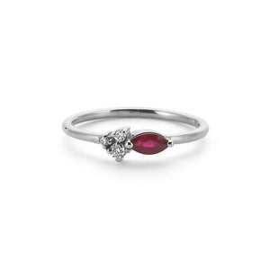 14K Solid Gold Diamond Ruby Ring For Women - Jewelryist