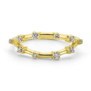 14K Solid Gold Diamond Stacking Ring For Women - Jewelryist