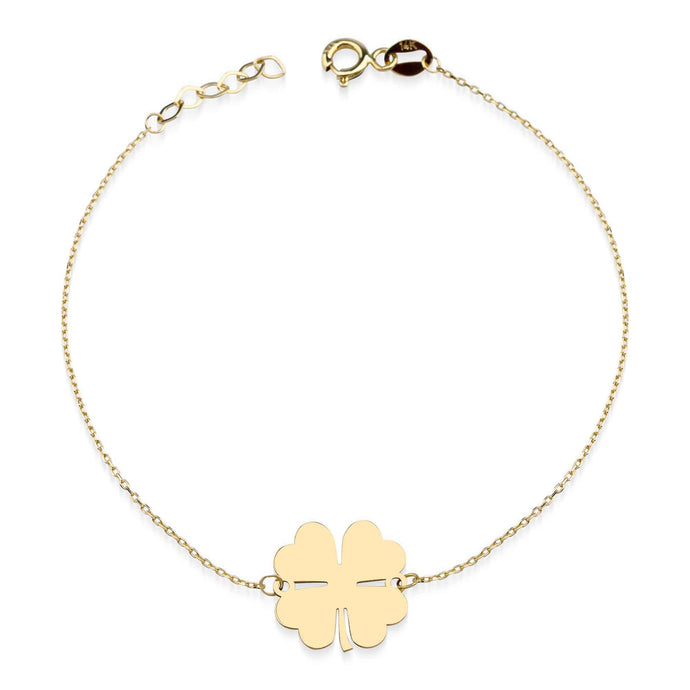 Dainty Shmarock Charm Bracelet with Adjustable Chain in Gold