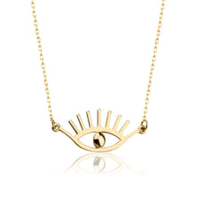 Load image into Gallery viewer, Eye of Horus Protection Charm Necklace in 14k
