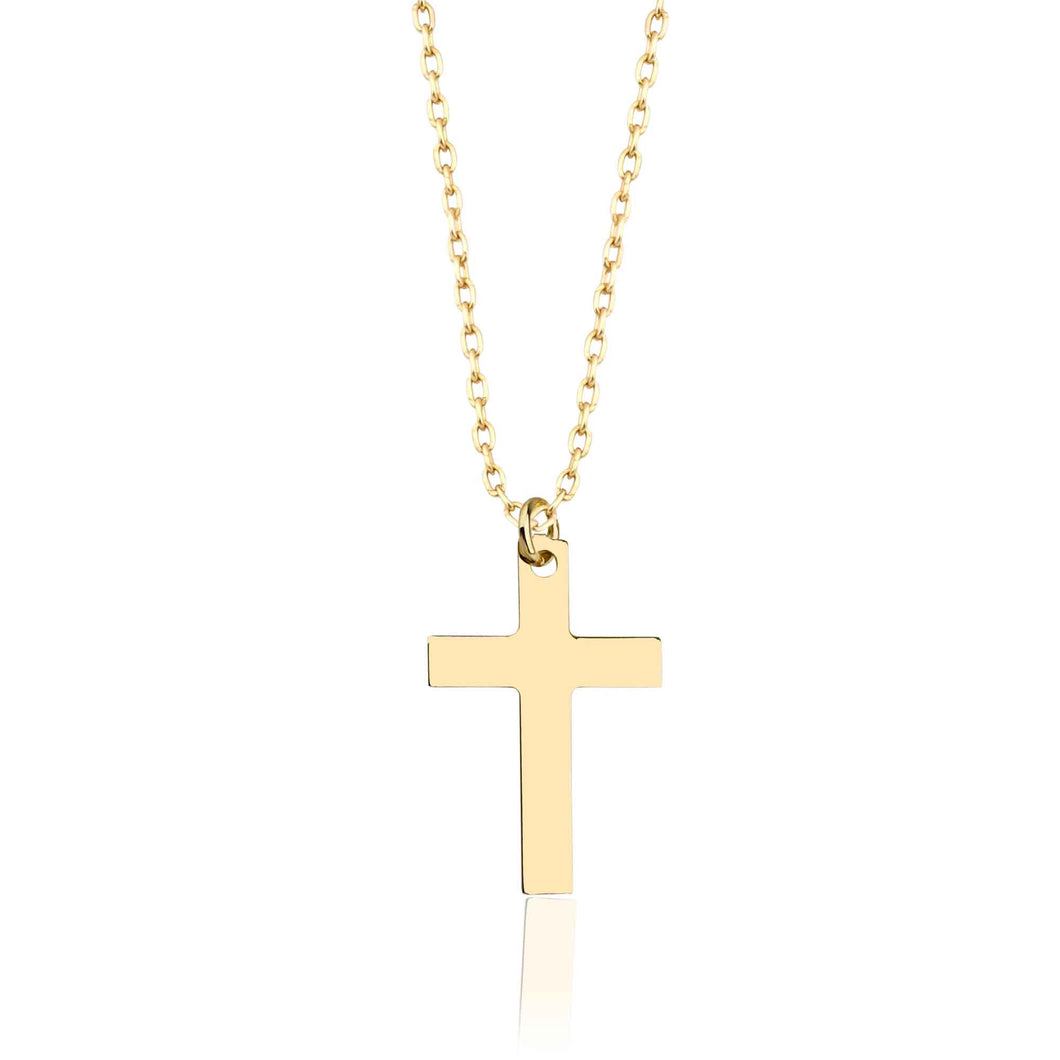 Tiny Gold Religious Cross Charm Necklace