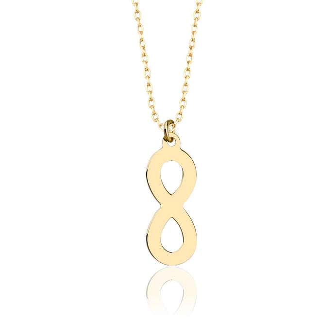 14k Solid Gold Infinity Symbol Charm Necklace