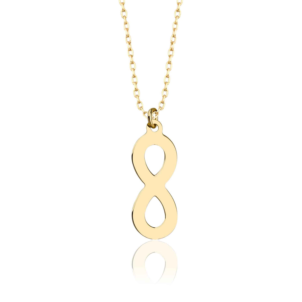 14k Solid Gold Infinity Symbol Charm Necklace