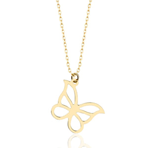 Delicate Gold Butterfly Charm Necklace