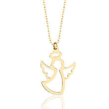Load image into Gallery viewer, Solid Gold Flying Angel Charm Necklace
