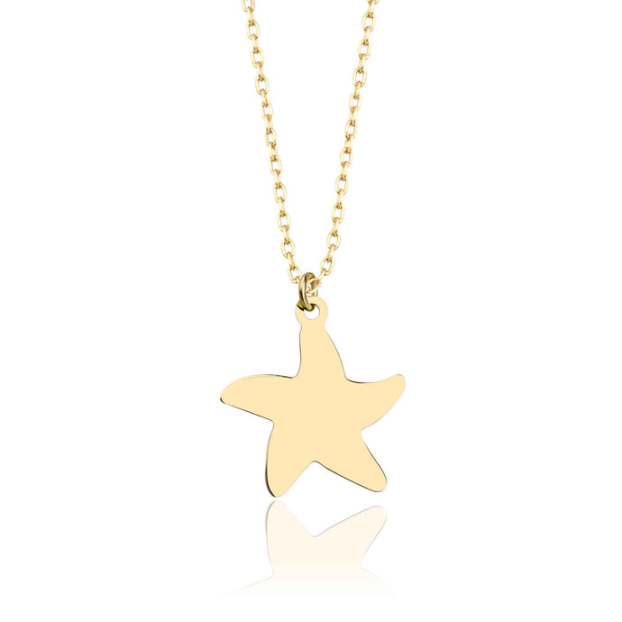 Simple 14k Starfish Nautical Charm Necklace