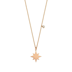 14K Solid Gold Diamond North Star Necklace For Women - Jewelryist