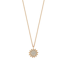 Load image into Gallery viewer, 14K Solid Gold Diamond Sun Charm Necklace For Women - Jewelryist
