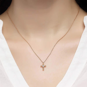 14K Solid Gold Diamond Cross Charm Necklace for Women - Jewelryist