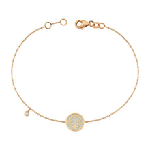 Load image into Gallery viewer, 14K Solid Gold Diamond Enamel Charm Bracelet for Women - Jewelryist

